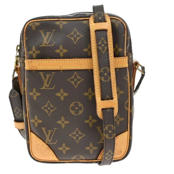 LOUIS VUITTON Danube Shoulder Bag Monogram Leather Brown France - Picture 1 of 16